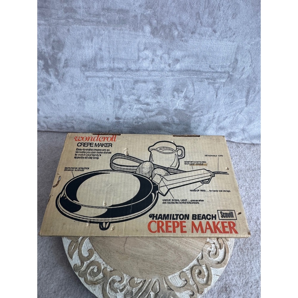 Vintage Hamilton Beach Scovill Wonderoll Crepe Maker Electric Non-Stick Black